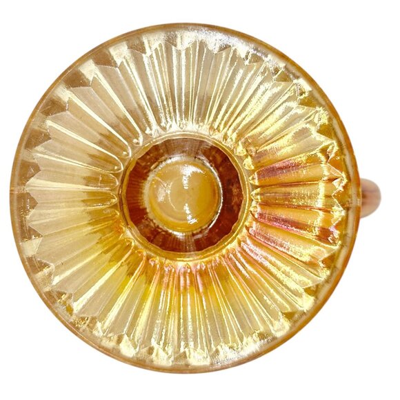 Jeannette Iris & Herringbone Marigold Pitcher 9 inch Carnival Glass - Picture 7 of 8